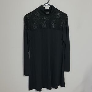 Black Lace T-shirt Dress Size L